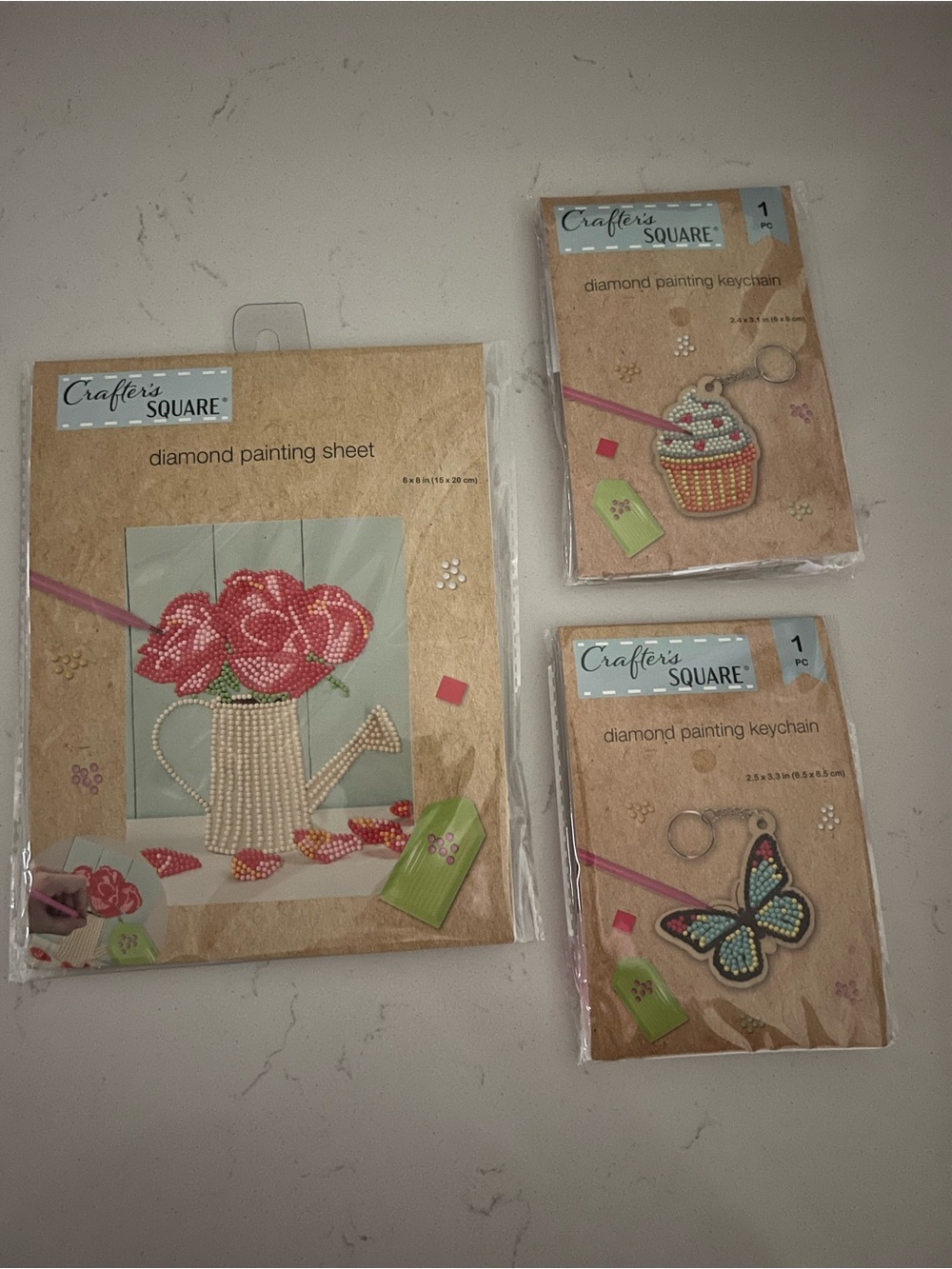 Crafter’s Square Diamond Painting Craft Kit Bundle